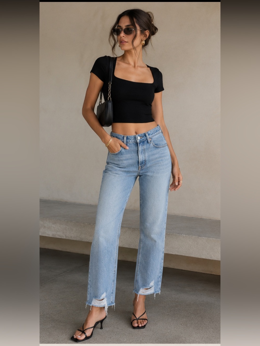 pistola Light Blue High-Rise Straight Jeans